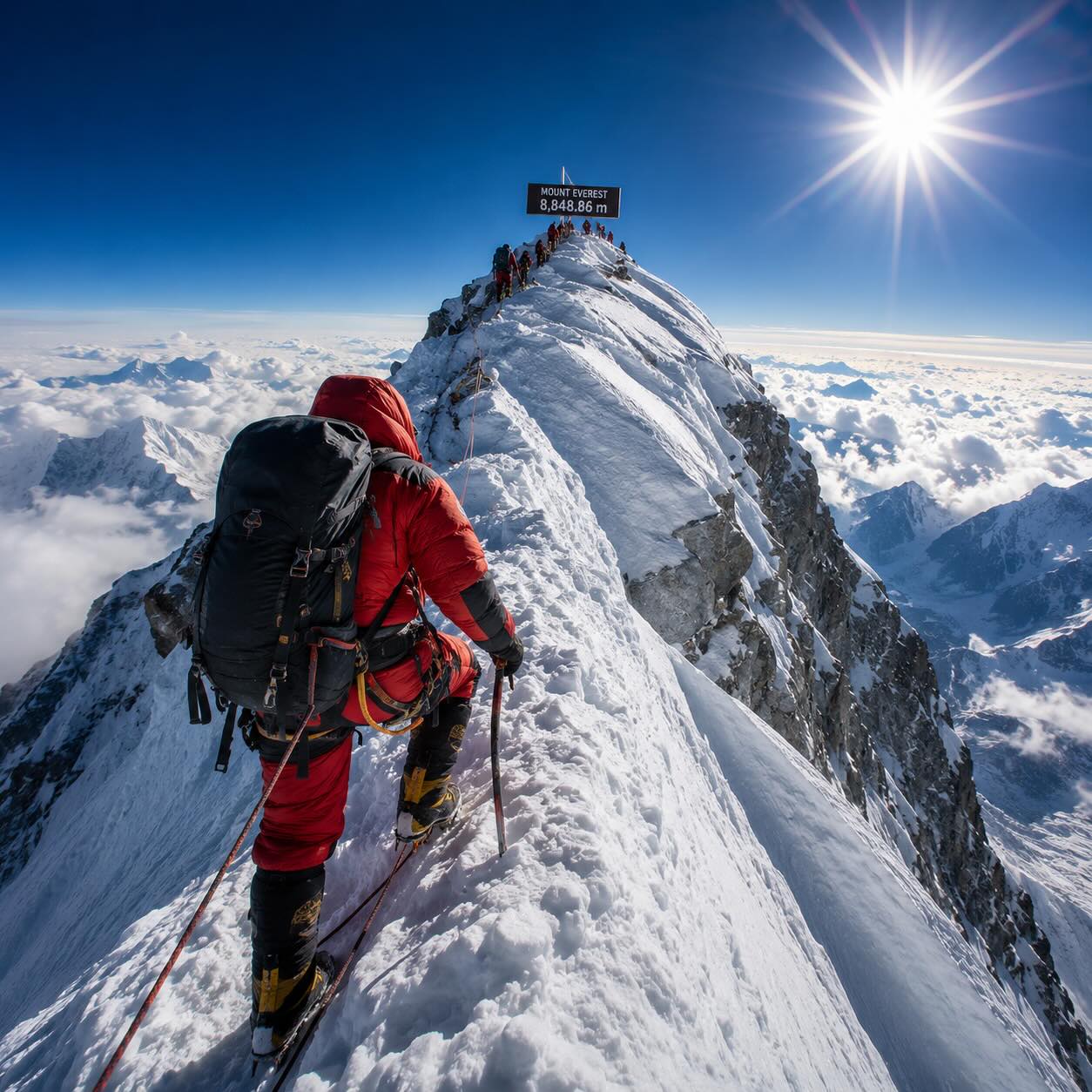 Ascent Everest climber view